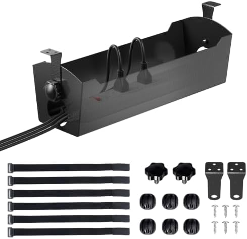 POCHAR Under Desk Cable Management Tray, 15" Power Strip Holder by POCHAR-FactoryDirectCustomizedProducts