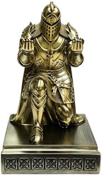 Knight Pen Holder Desk Organizer Office Decor Letter Opener for Desk Bronze - Image 2