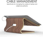 SAMDI Laptop Stand Wood, Wooden Cooling Computer Holder, Notebooks Desktop Mount for MacBook Air, Pro 13 15, iPad Pro 12.9, Dell XPS, Surface, Chromebook 11 to 17 (Walnut) - Image 2