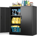 BESFUR Metal Storage Cabinet with Lock and 2 Adjustable Shelves, 36" H Locking Storage Cabinet for Home, Office, Garage, Utility Room and Basement(Black) by BESFUR