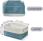 TheWarmHome Storage Bins for Shelves - Small 6 Pack 11.8x7.8x5.2 inch Sturdy Storage Basket W/Handles, Decorative Foldable Storage Baskets for Organizing Closet Nursery Toy(White & Green) - Image 6