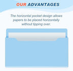 Feifeiya 2 Pcs Magnetic Pocket File Folder Fridge, Horizontal, Yellow Blue - Image 3