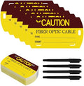 52 Pcs Optic Cable Tag Yellow Waterproof Self-Laminating Writable HDPE Labels 3.5 x 2 Inches with 4 Marker Pen for Cable Management, Maintenance, Communication by ENIPEDITA
