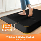 1-Inch Thick Anti-Fatigue Mat for Kitchen and Standing Desk, 20"x24", Black - Image 2