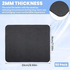 50 Pack Mouse Pads Bulk - Black Mouse Pad Set, 8.66 x 7.09 Inches with Non-Slip Rubber Base for Computer Laptop Gaming Office Home Use (0.08 Inch Thickness) - Image 2