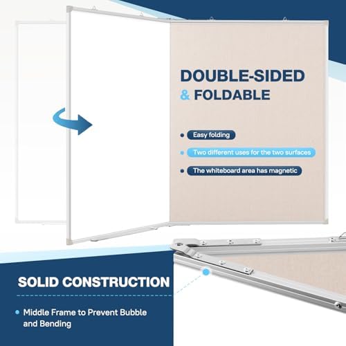 Large White Board Dry Erase Foldable Bulletin Board Combo 48x36 for Wall - Image 3