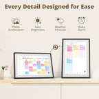 Digital Calendar Touch Screen 10 Inch, Electronic Calendar Chore Chart with 1080P Interactive Touchscreen for Family Monthly/Weekly/Daily Planner, Smart Calendar with Desk Mount - Black - Image 7