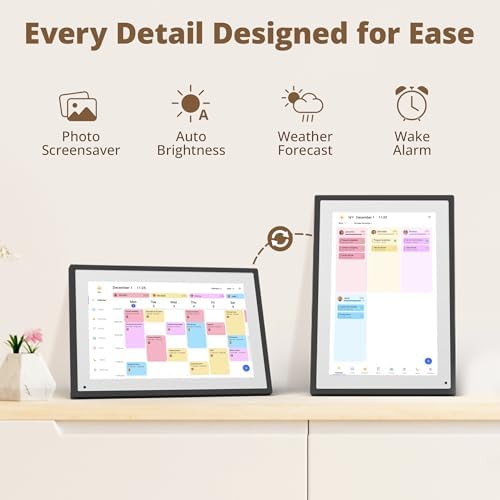 Digital Calendar Touch Screen 10 Inch, Electronic Calendar Chore Chart with 1080P Interactive Touchscreen for Family Monthly/Weekly/Daily Planner, Smart Calendar with Desk Mount - Black - Image 7