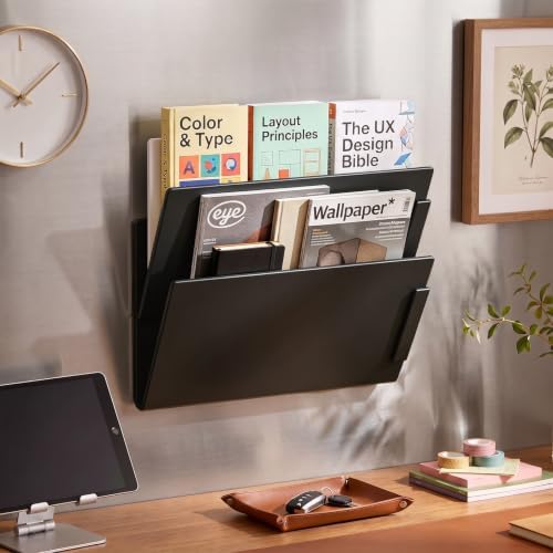 2 PCS Magnetic Wall File Organizer, Hanging Metal Wall File Holder - Image 4
