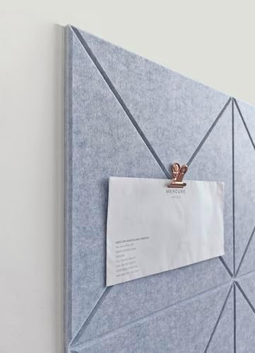 Cork Board 24 x36 Alternative - 6 Pack Felt Wall Tiles with Safe Removable Adhesive Tabs, Cork Boards for Walls Cork Board for Home Office Pin Board Tack Board - Blue Marble - Image 4
