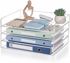 Harloon 4 Tier Paper Organizer Letter Tray Acrylic Desk File Organizer by Muasung