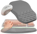 2-in-1 Ergonomic Set, Wave Keyboard Wrist Rest and Massage Slope Mouse Pad Wrist Support, Rebound Memory Foam for Relieve Carpal Tunnel Syndrome and Wrist Pain (Dark Grey) by Gleamtide