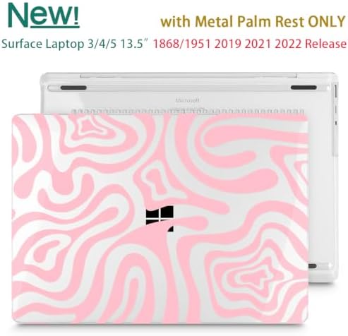 Case for Surface Laptop 5/4/3 13.5", Pink Wave Pattern - Image 3