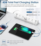 Jgstkcity Desk Clamp Power Strip USB C,Table Surge Protector - Image 2