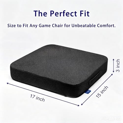 Ifoam Gel Infused Memory Foam Layer Wheelchair Cushion - Seat Cushion for Wheelchair-Office Chair, Kitchen Chair-Pressure Sore and Tailbone Pain Relief-High Dense Polyfoam Base (Black, 17×15×3 inch) - Image 2