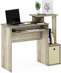 Furinno ECON 40-inch Desk with Keyboard Tray, Side Shelves, Light Oak by Furinno-FitsYourSpaceFitsYourBudget