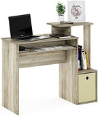 Furinno ECON 40-inch Desk with Keyboard Tray, Side Shelves, Light Oak by Furinno-FitsYourSpaceFitsYourBudget