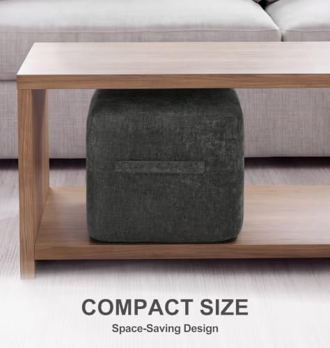 Hobestluk Square Boucle Pouf Ottoman Foot Rest Stool for Living Room Couch - Image 5