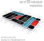 Three by Three Seattle Metal Drawer Organizer Tray Set, 10-Pc, 1" (Multi) - Image 5
