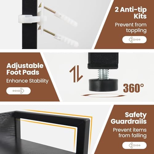 POWERSTONE Desktop Bookshelf for Monitors up to 32", Black - Image 5