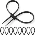 Wonderjune 30 Pcs 35.4 Inches Zip Tie Handcuff Heavy Duty 250 Lbs, Black by Wonderjune