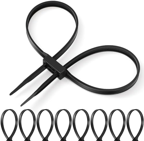 Wonderjune 30 Pcs 35.4 Inches Zip Tie Handcuff Heavy Duty 250 Lbs, Black by Wonderjune