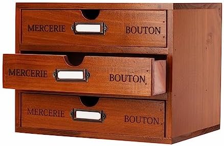 Small Wooden Drawers Wooden Box with Drawer Brown by PACKGILO