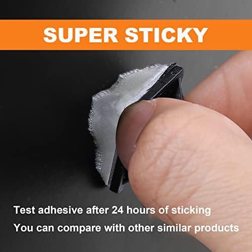 50 Pack 1.5 inch Zip Tie Adhesive Mounts Self Adhesive Cable Tie Base Holders with Multi-Purpose Tie wire clips with screw hole,Anchor stick on wire holder with 8 inch zip ties（Black） - Image 4