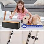 Tuwechen Cable Management Box, Wooden Style Large Cord Organizer Box - Image 5