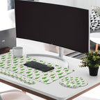 Britimes Keyboard Mouse Pad Set, 4 in 1 Desk Mat Set, Winter Snowflakes - Image 3
