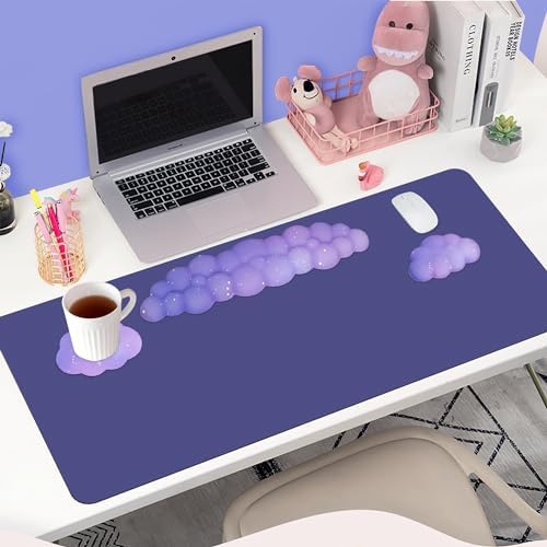 Silky Cloud Wrist Rest Set for Keyboard & Mouse, 16.9", Purple Star - Image 2