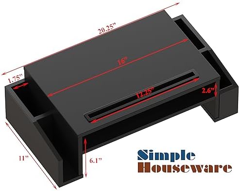 Simple Houseware Desk Monitor Stand Riser w/ Adjustable Tray, Black - Image 4
