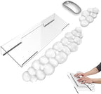 Gel Cloud Keyboard and Mouse Wrist Rest Set Transparent Acrylic Tilt Computer Keyboard Stand with Wrist Rest Ergonomic Silicone Mouse Wrist Pad for Keyboard Riser Holder for Desktop White 60%68% 75% by WFCYGL