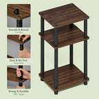 Furinno JUST Toolless 3-Tier Side Table Set of 2, Columbia Walnut - Image 4