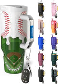 Frost Buddy Thicc Buddy 40oz Tumbler - Spill-Proof Flip Lid (Baseball Drip) by FrostBuddy