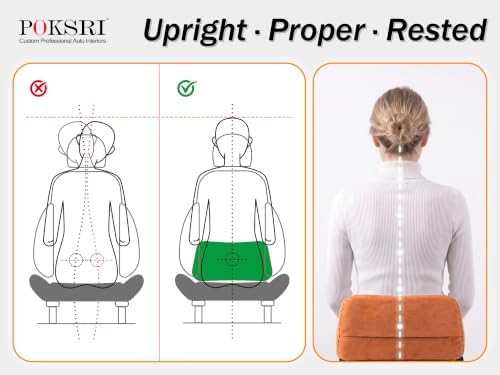 Genuine Leather Lumbar Support Pillow,Back Pain Relief Cushion,fits Tightly Around Waist,Real Cowhide,Memory Foam,fit Car Drive,Office Chair,Rest seat,Improve Posture,Portable,15.5''Lx 8.7''H - Image 5