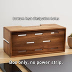 LiTY Acacia Wood Cable Management Box, Wooden Cord Hider & Organizer for Power Strip, Electrical Hiding, TV Wires, Desk & Floor Cables - Office Under Desk Cable Storage Box for Wire - Image 4