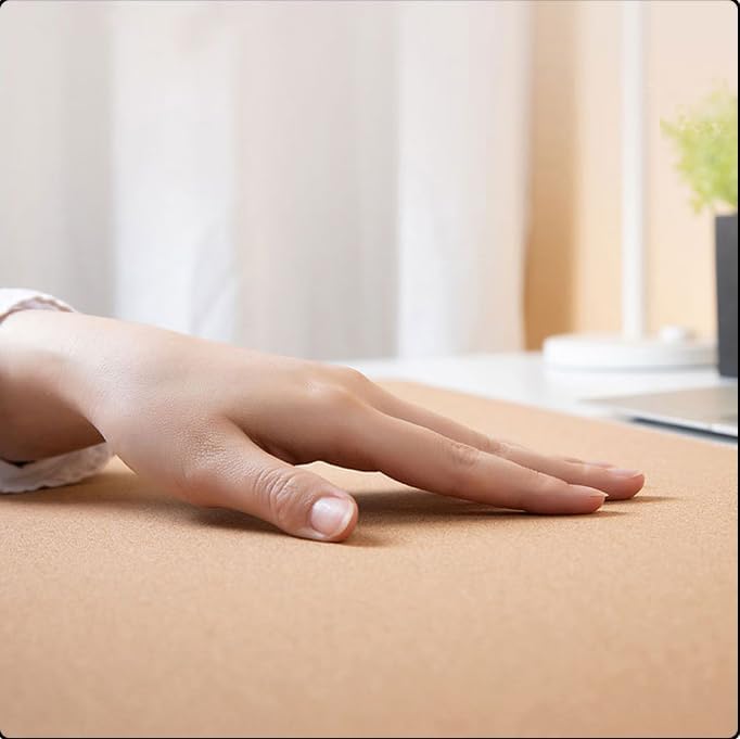 Ruby Lil Natural Cork Large Desk Blotter Protector,Waterproof Office Desk Pad with Stitched Edge,Grey,140x70cm - Image 3
