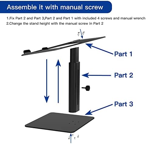 BESIGN LSX6 Computer Holder Stand, Ergonomic Adjustable Notebook Riser for Standing Work, Compatible with Air, Pro, Dell, HP, Lenovo More 10-14" Laptops, Black - Image 5