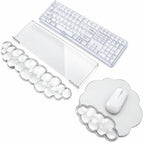 Keyboard Stand with Wrist Rest and Mouse Pad, Acrylic Keyboard Riser, Clear by Telihao