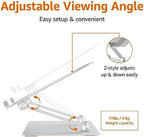 Amazon Basics Sturdy and Portable Ergonomic Laptop Stand for Desk, Height Adjustable Riser with Ventilated Cooling, Foldable, Fits all Laptops up to 15.6 Inch, Silver - Image 3