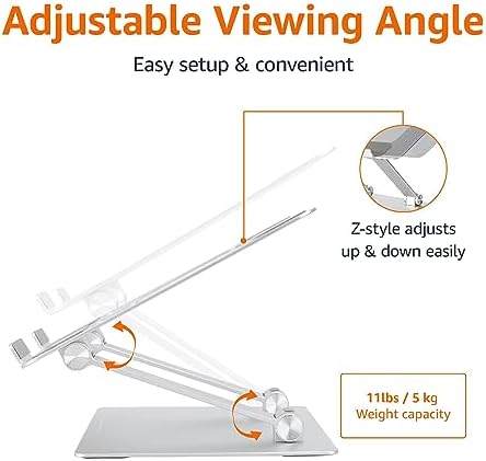 Amazon Basics Sturdy and Portable Ergonomic Laptop Stand for Desk, Height Adjustable Riser with Ventilated Cooling, Foldable, Fits all Laptops up to 15.6 Inch, Silver - Image 3