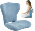 Seat Cushion with Backrest for Office Chair, Adjustable Back Support Cushion with Memory Foam, Folding Chair Cushion for Home Office, Floor Sitting, Gaming & Reading (Blue) by Unknown