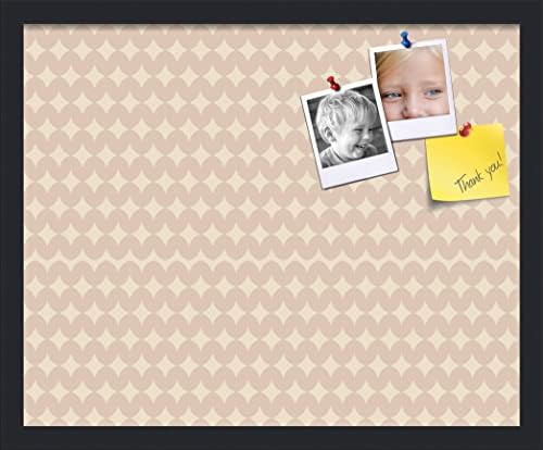 PinPix 21x17 inch Cork Bulletin Board. This Decorative Framed Pin Board Comes with Diamond Pattern in Light Pink and Cream Design and Satin Black. Ideal for Home, Office Decor or School (PinPix-294) by PinPixBulletinBoards
