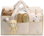 PeraBella Baby Diaper Caddy Organizer with Handle, Boy & Girl Shower Gift Basket, Portable Diaper Storage Basket Bin for Wipes, Newborn Baby Essentials Registry Search Must Haves, Car Caddy Organizer by PeraBella