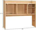 Nromant Desktop Bookshelf, Wooden Desk Storage Hutch with 6 Shelves for Computer Desk, 3-Tier Desktop Display Organizer Rack for Office Home (Natural) - Image 2