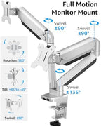 MOUNTUP Dual Monitor Desk Mount, Die-Cast Aluminum Fully Adjustable Double Monitor Arm, Computer Monitor Stand Fits 2 Screen 17 to 32 inch - Each Arm Holds 4.4-19.8LBS - Image 3