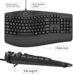 Ergonomic Wired Keyboard with Wrist Rest,9 Independent Shortcut Keys - Image 7