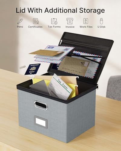 Oterri File Box Large 2-Pack Hanging Organizer for Letter/Legal-Size Folder - Image 2