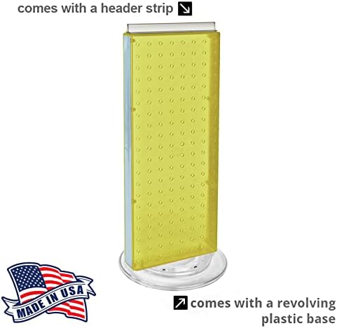 Azar 700508-YEL 8-Inch W by 20-Inch H Revolving Yellow Pegboard Counter Unit, Yellow - Image 5